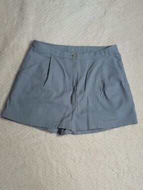 Windsor Light Blue Pleated Waistband Shorts